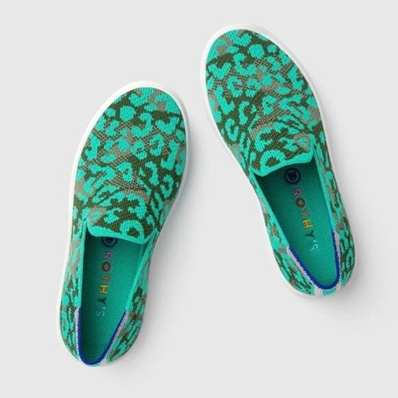 Rothy's Kids Sneaker in Aqua Camo Spot Kids Size K4